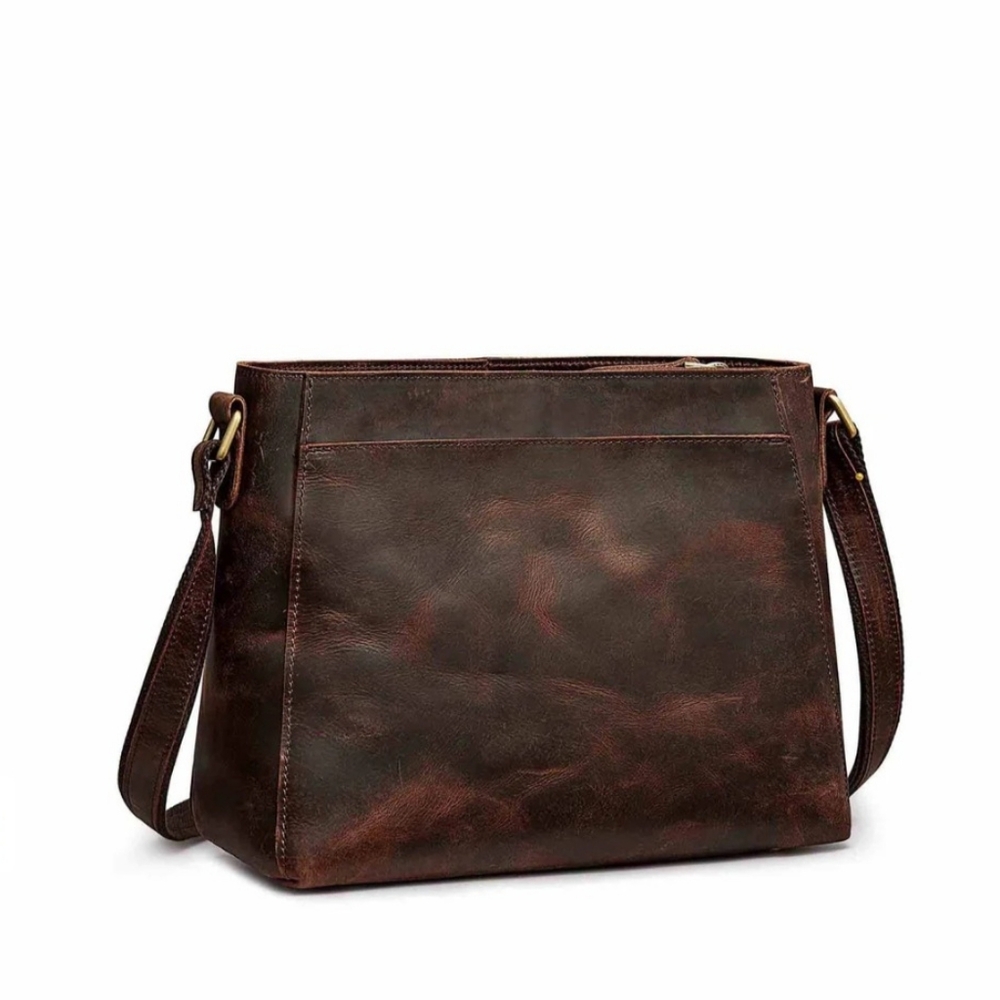Medium Brown Leather Crossbody Bag